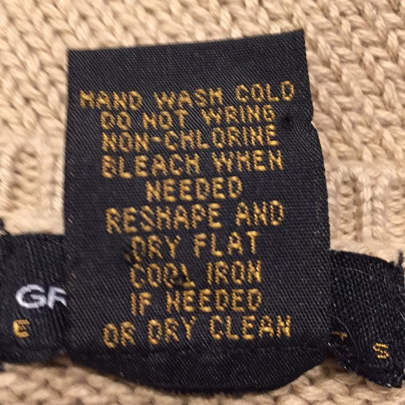 Grace Elements Tan Sweater White Metallic Stripe Long Sleeve XL - Picture 4 of 4